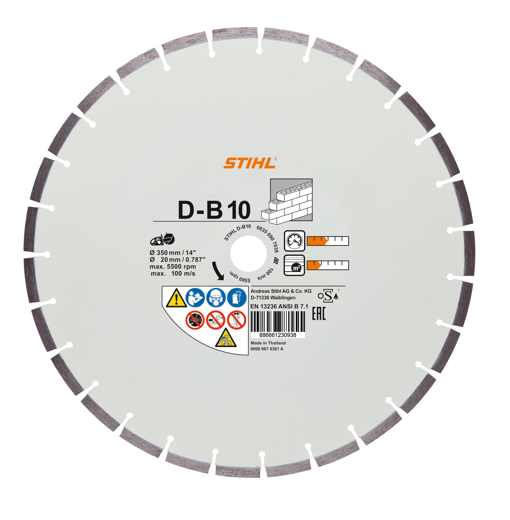 D-B10 diamond cutting wheel - Concrete - 9-16"